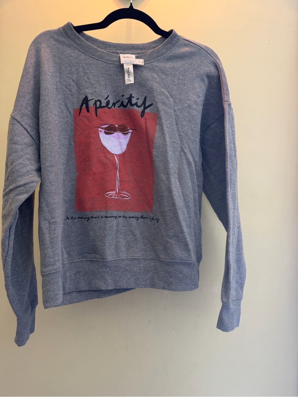 Maeve Gray Crewneck Sweatshirt with Red Graphic